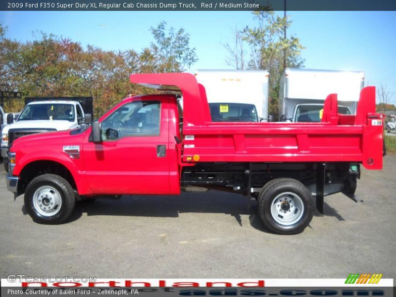 Red / Medium Stone 2009 Ford F350 Super Duty XL Regular Cab Chassis Dump Truck