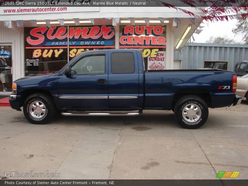 Marine Blue Metallic / Neutral 2003 GMC Sierra 1500 SLT Extended Cab 4x4