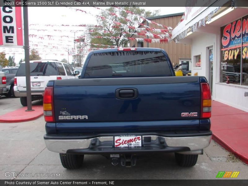 Marine Blue Metallic / Neutral 2003 GMC Sierra 1500 SLT Extended Cab 4x4