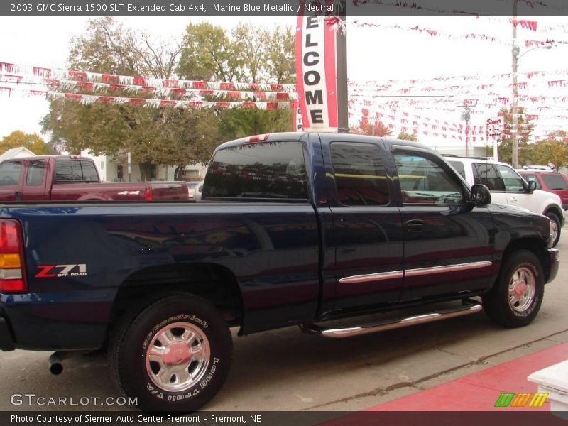 Marine Blue Metallic / Neutral 2003 GMC Sierra 1500 SLT Extended Cab 4x4