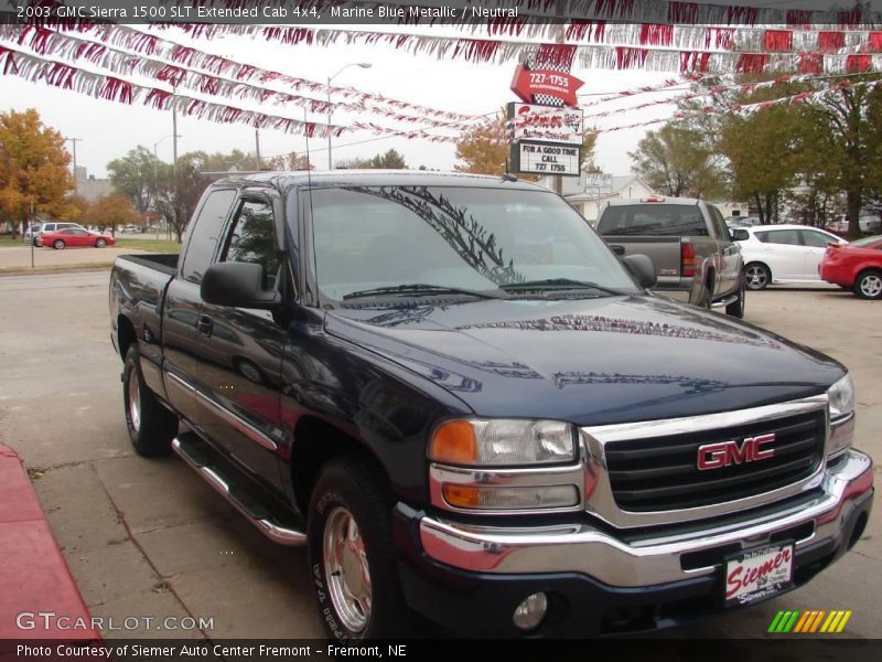 Marine Blue Metallic / Neutral 2003 GMC Sierra 1500 SLT Extended Cab 4x4