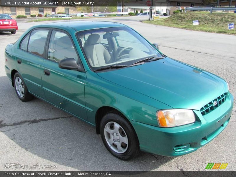 Jade Green / Gray 2001 Hyundai Accent GL Sedan