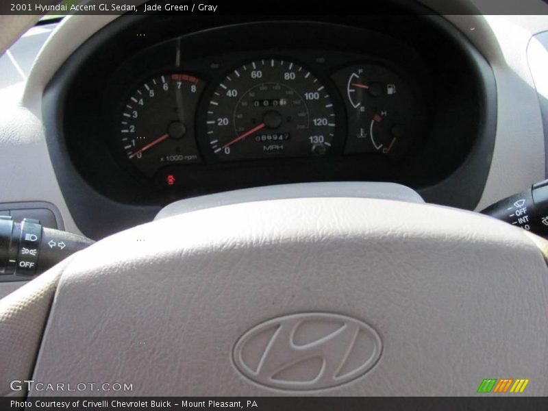 Jade Green / Gray 2001 Hyundai Accent GL Sedan