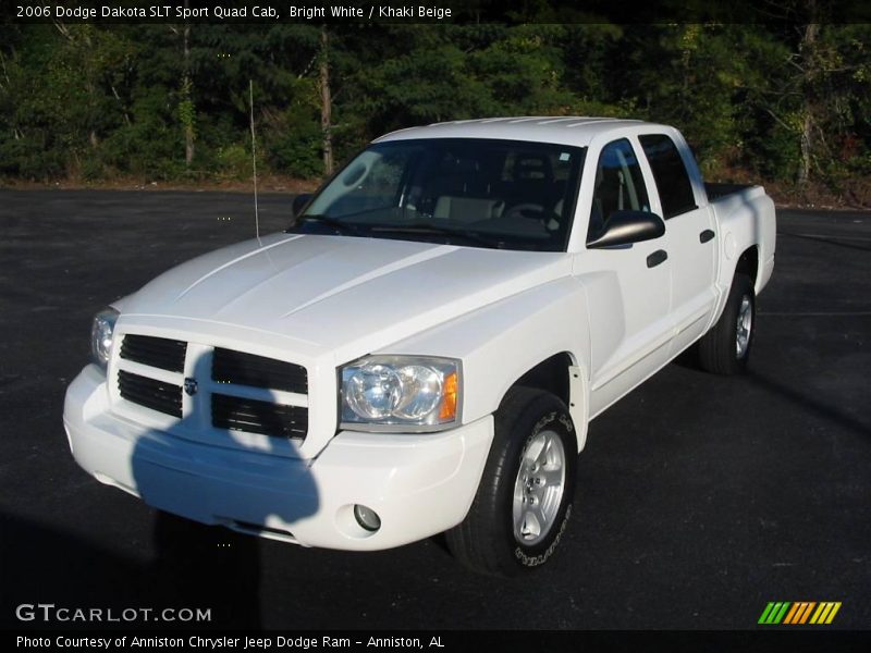 Bright White / Khaki Beige 2006 Dodge Dakota SLT Sport Quad Cab