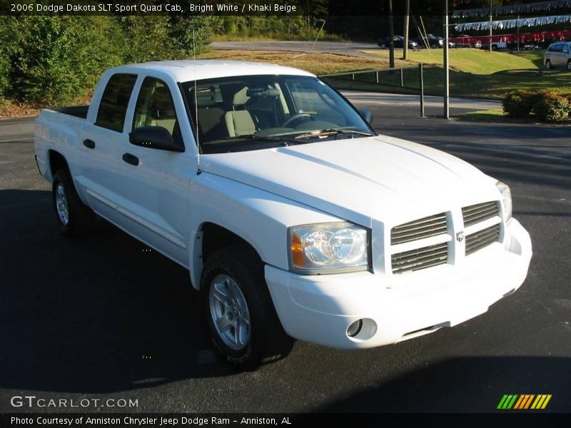 Bright White / Khaki Beige 2006 Dodge Dakota SLT Sport Quad Cab