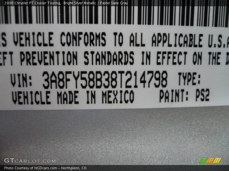 Bright Silver Metallic / Pastel Slate Gray 2008 Chrysler PT Cruiser Touring