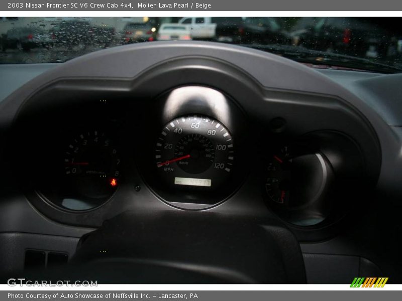 Molten Lava Pearl / Beige 2003 Nissan Frontier SC V6 Crew Cab 4x4