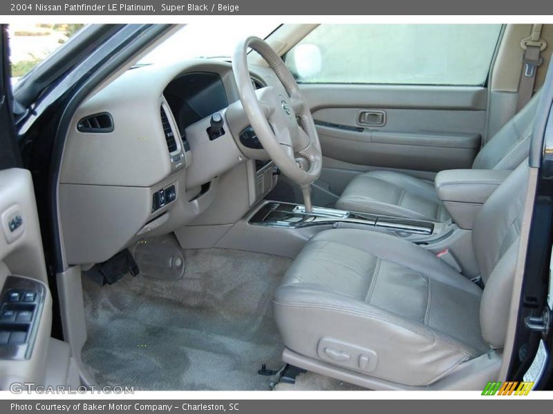 Super Black / Beige 2004 Nissan Pathfinder LE Platinum