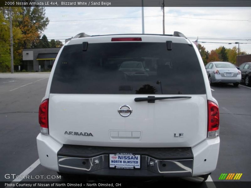 Blizzard White / Sand Beige 2006 Nissan Armada LE 4x4