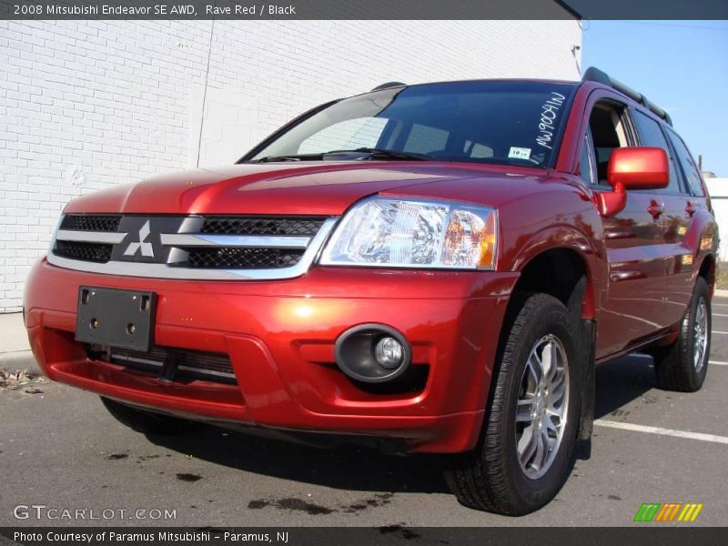 Rave Red / Black 2008 Mitsubishi Endeavor SE AWD
