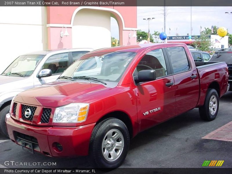 Red Brawn / Graphite Black/Titanium 2007 Nissan Titan XE Crew Cab