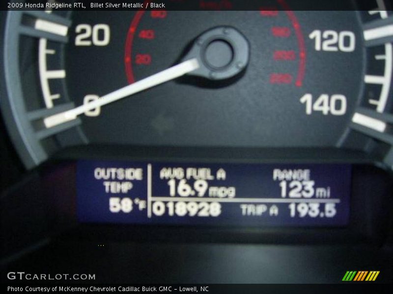 Billet Silver Metallic / Black 2009 Honda Ridgeline RTL