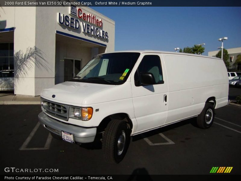 Oxford White / Medium Graphite 2000 Ford E Series Van E350 SD Extended Cargo