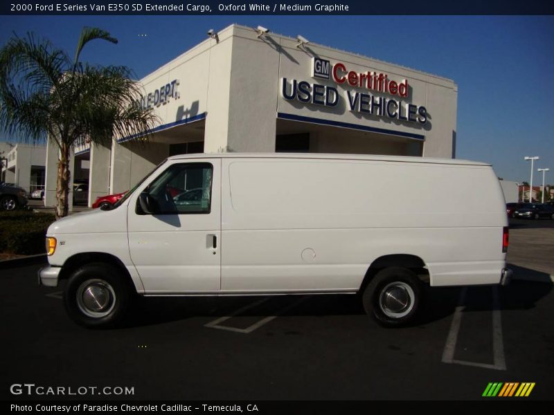 Oxford White / Medium Graphite 2000 Ford E Series Van E350 SD Extended Cargo