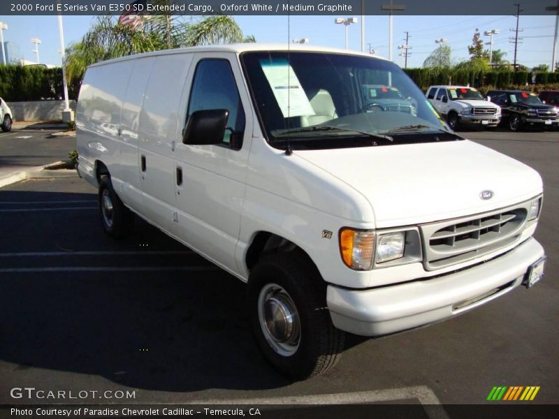 Oxford White / Medium Graphite 2000 Ford E Series Van E350 SD Extended Cargo