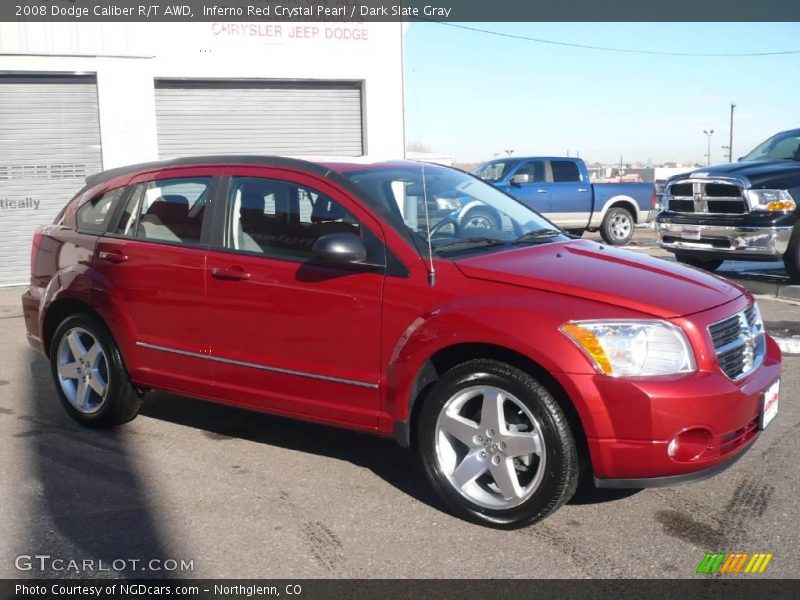 Inferno Red Crystal Pearl / Dark Slate Gray 2008 Dodge Caliber R/T AWD
