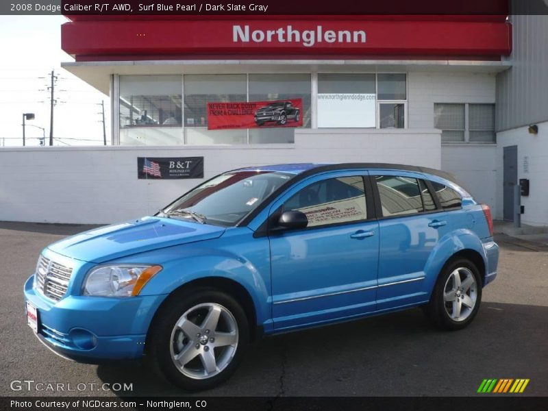 Surf Blue Pearl / Dark Slate Gray 2008 Dodge Caliber R/T AWD
