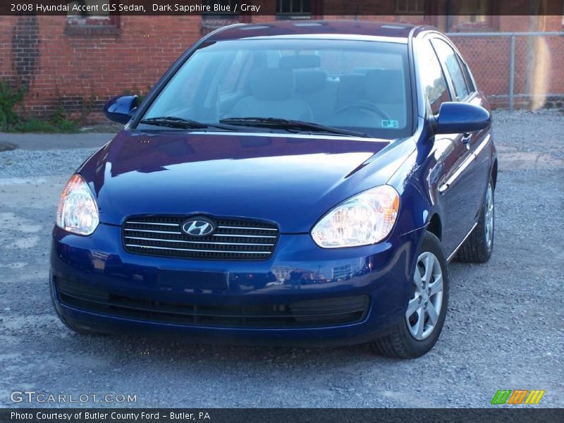 Dark Sapphire Blue / Gray 2008 Hyundai Accent GLS Sedan