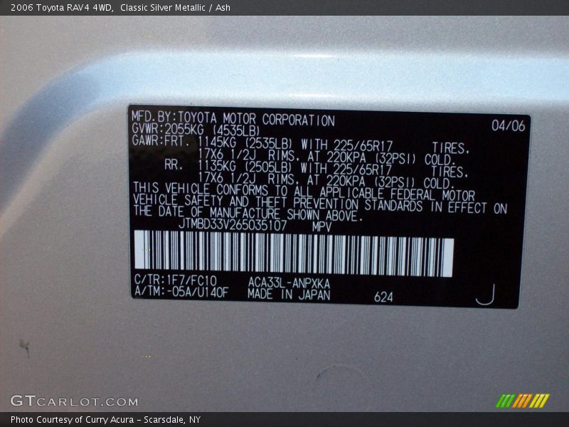 Classic Silver Metallic / Ash 2006 Toyota RAV4 4WD