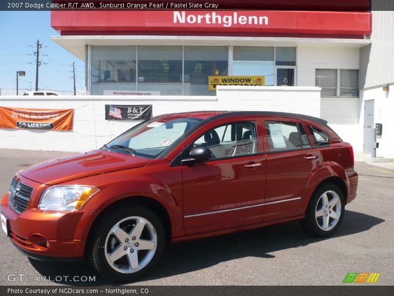 Sunburst Orange Pearl / Pastel Slate Gray 2007 Dodge Caliber R/T AWD