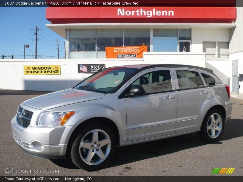 Bright Silver Metallic / Pastel Slate Gray/Red 2007 Dodge Caliber R/T AWD