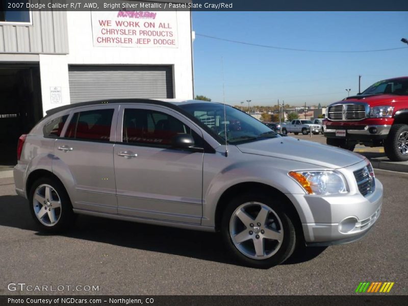 Bright Silver Metallic / Pastel Slate Gray/Red 2007 Dodge Caliber R/T AWD