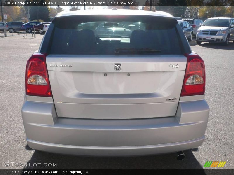 Bright Silver Metallic / Pastel Slate Gray/Red 2007 Dodge Caliber R/T AWD