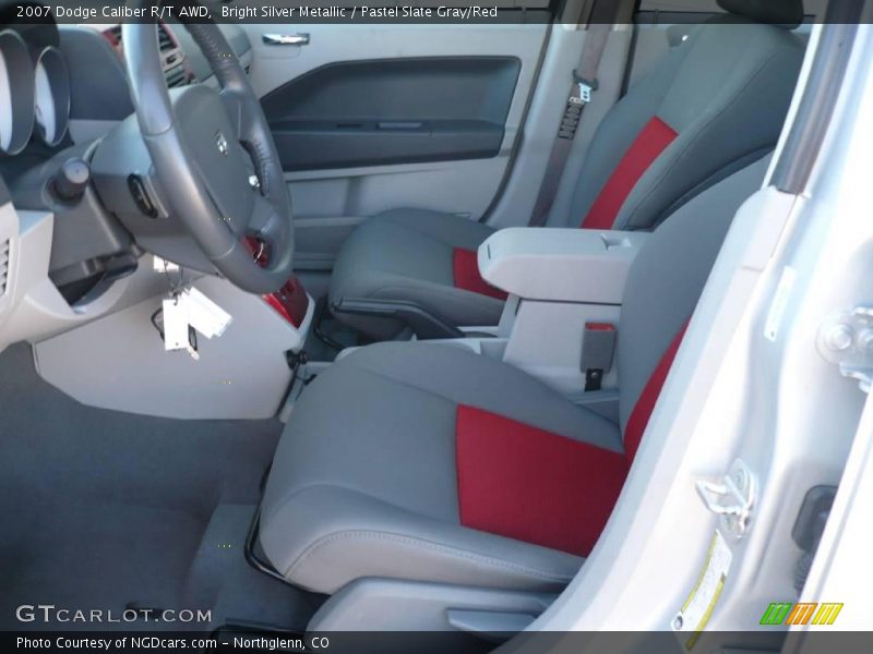 Bright Silver Metallic / Pastel Slate Gray/Red 2007 Dodge Caliber R/T AWD