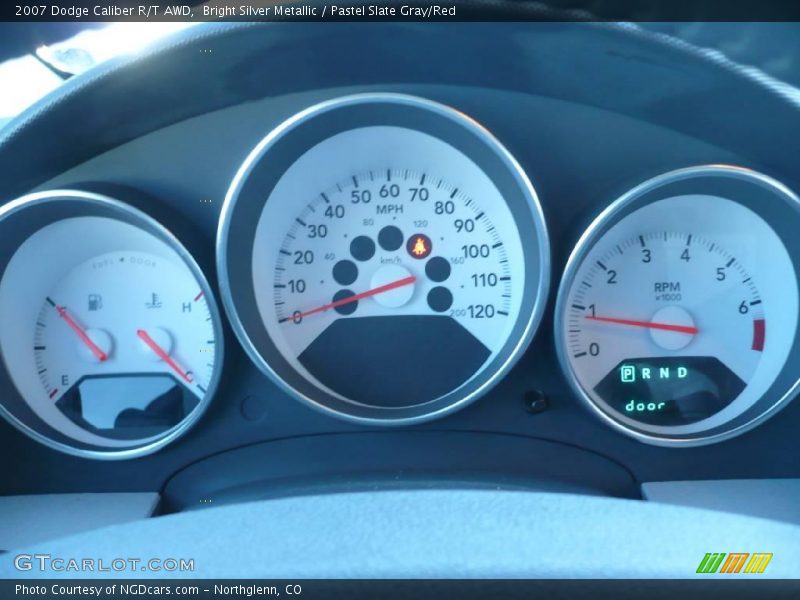 Bright Silver Metallic / Pastel Slate Gray/Red 2007 Dodge Caliber R/T AWD