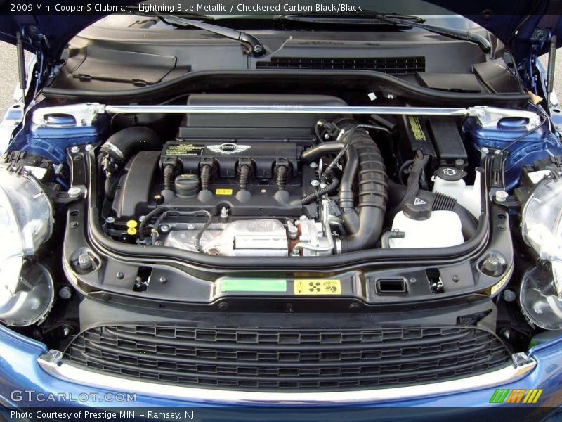 Lightning Blue Metallic / Checkered Carbon Black/Black 2009 Mini Cooper S Clubman