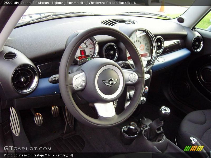 Lightning Blue Metallic / Checkered Carbon Black/Black 2009 Mini Cooper S Clubman