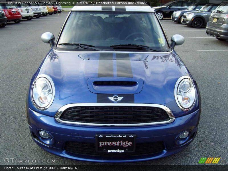 Lightning Blue Metallic / Checkered Carbon Black/Black 2009 Mini Cooper S Clubman