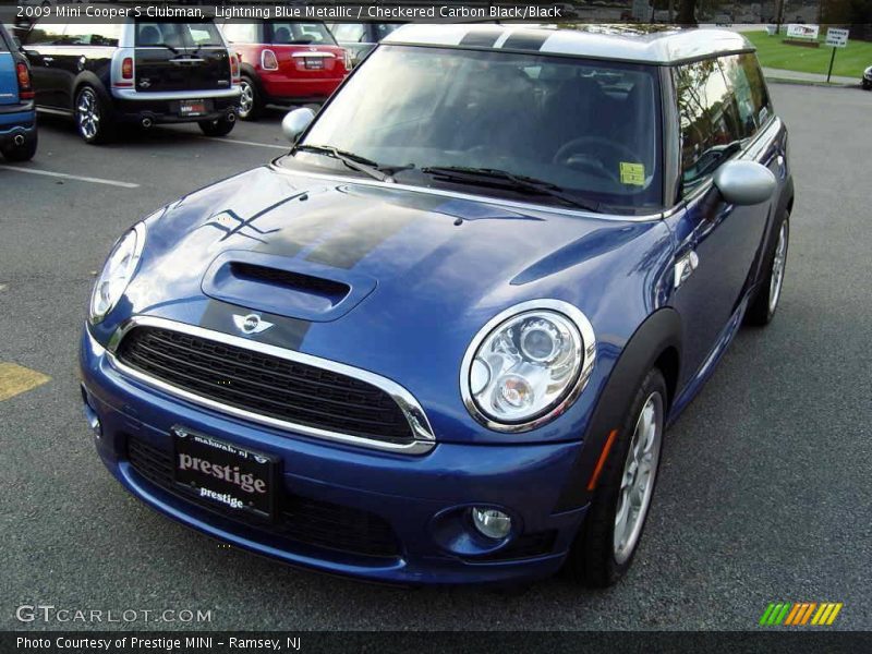 Lightning Blue Metallic / Checkered Carbon Black/Black 2009 Mini Cooper S Clubman