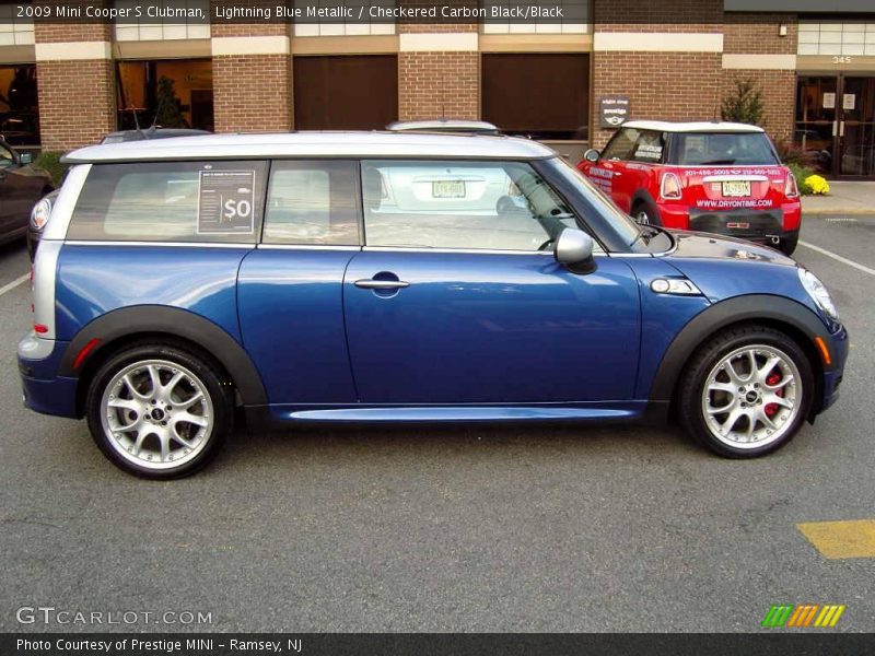 Lightning Blue Metallic / Checkered Carbon Black/Black 2009 Mini Cooper S Clubman