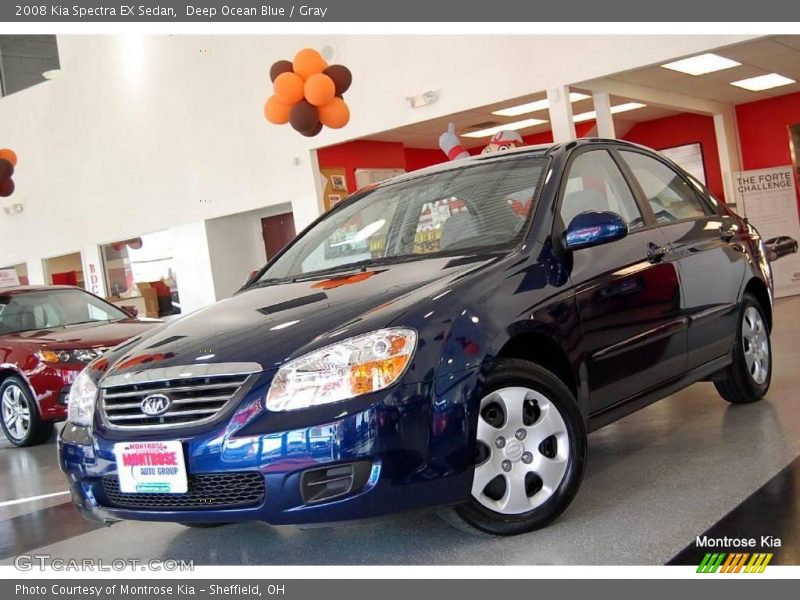 Deep Ocean Blue / Gray 2008 Kia Spectra EX Sedan
