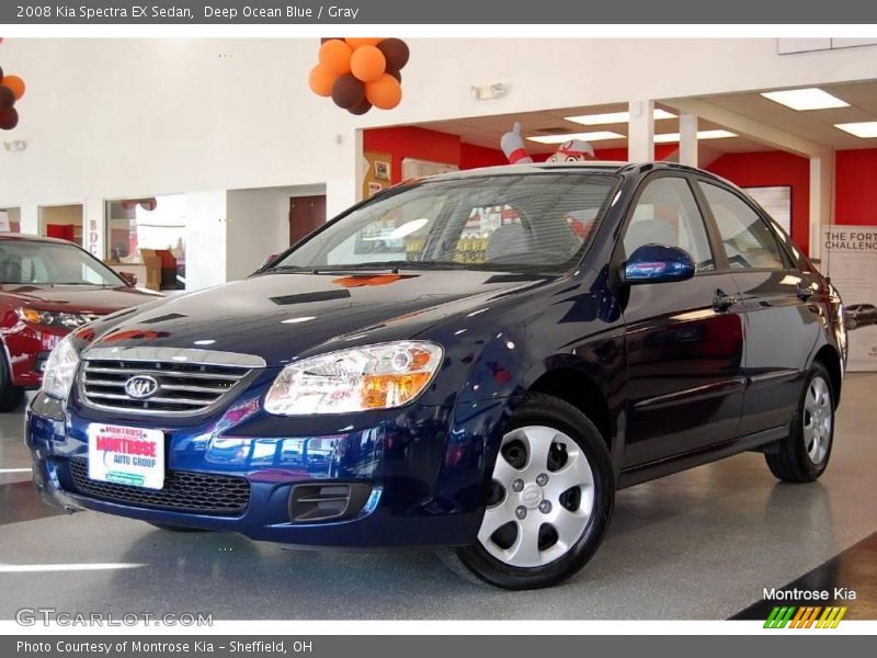 Deep Ocean Blue / Gray 2008 Kia Spectra EX Sedan