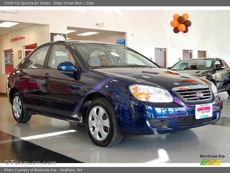 Deep Ocean Blue / Gray 2008 Kia Spectra EX Sedan