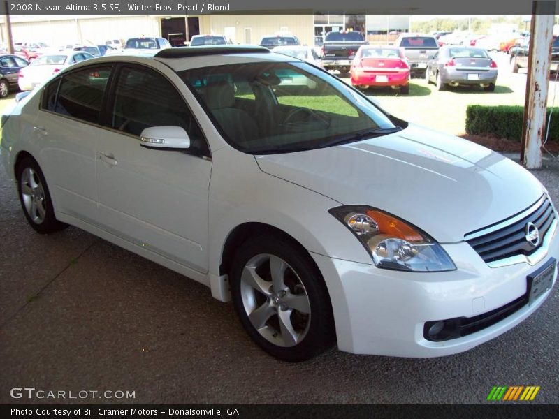 Winter Frost Pearl / Blond 2008 Nissan Altima 3.5 SE