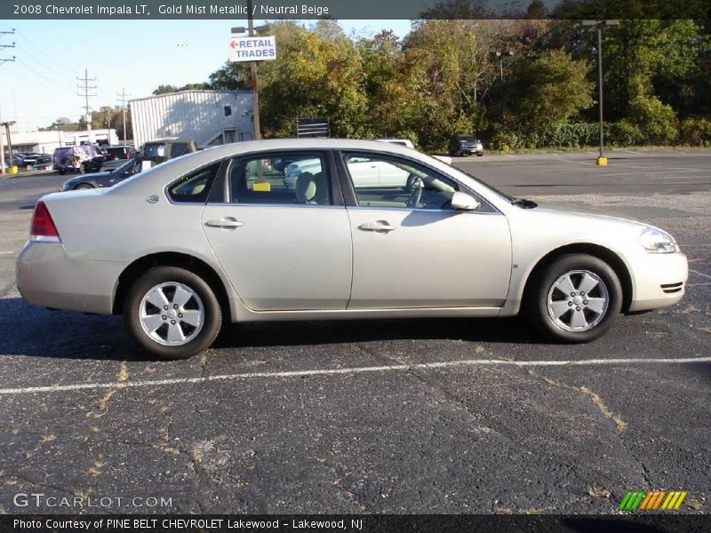 Gold Mist Metallic / Neutral Beige 2008 Chevrolet Impala LT