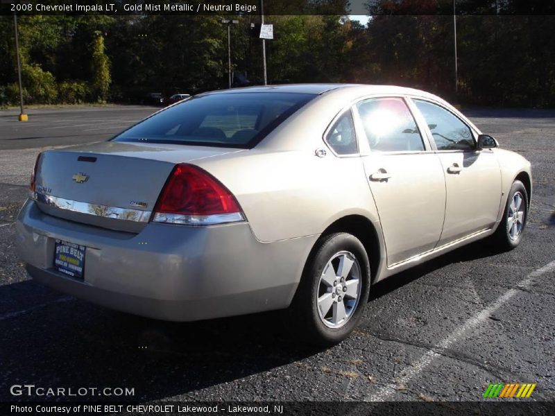 Gold Mist Metallic / Neutral Beige 2008 Chevrolet Impala LT