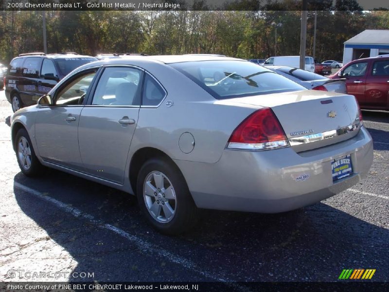 Gold Mist Metallic / Neutral Beige 2008 Chevrolet Impala LT
