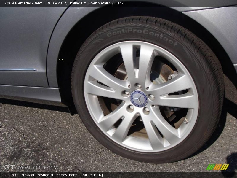 Palladium Silver Metallic / Black 2009 Mercedes-Benz C 300 4Matic
