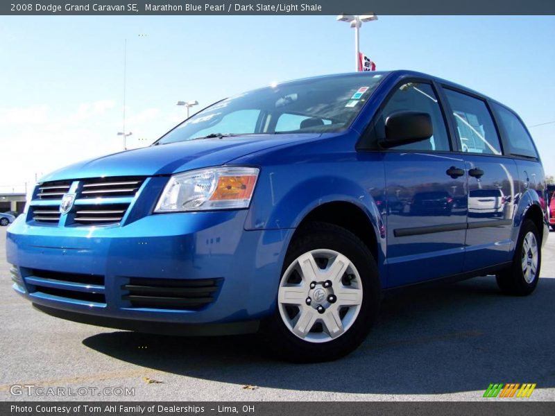 Marathon Blue Pearl / Dark Slate/Light Shale 2008 Dodge Grand Caravan SE