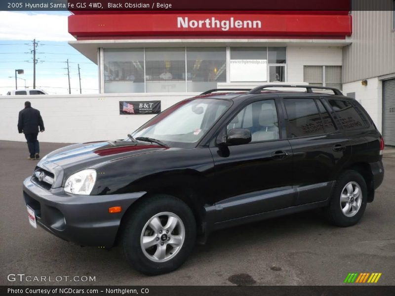 Black Obsidian / Beige 2005 Hyundai Santa Fe GLS 4WD