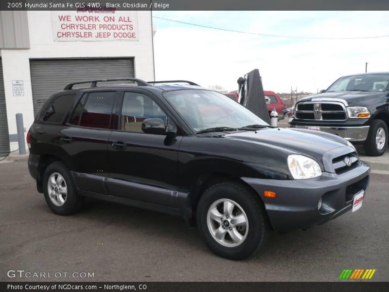 Black Obsidian / Beige 2005 Hyundai Santa Fe GLS 4WD