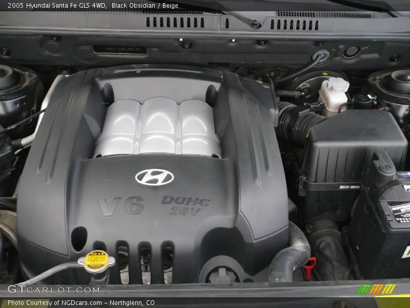 Black Obsidian / Beige 2005 Hyundai Santa Fe GLS 4WD