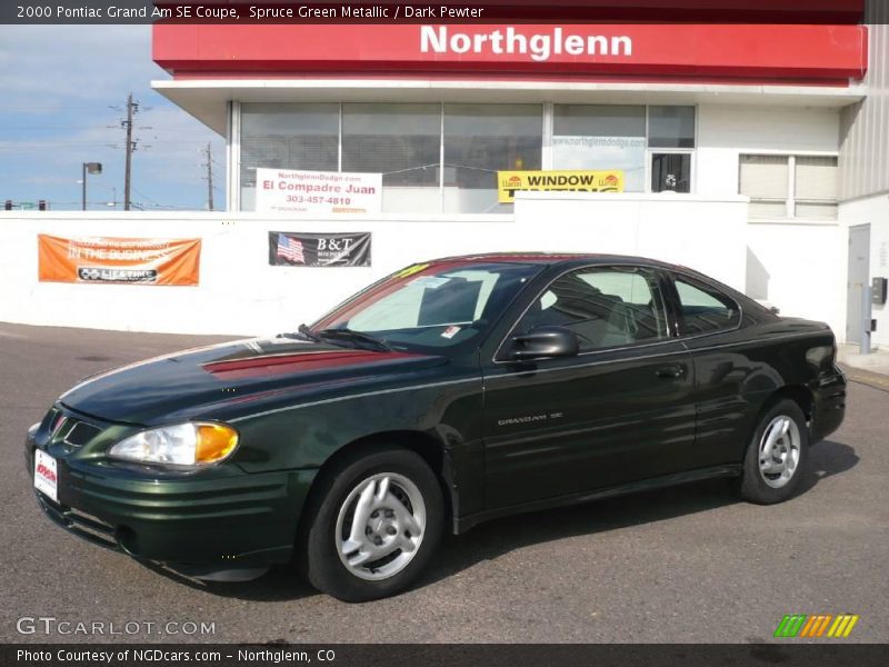 Spruce Green Metallic / Dark Pewter 2000 Pontiac Grand Am SE Coupe