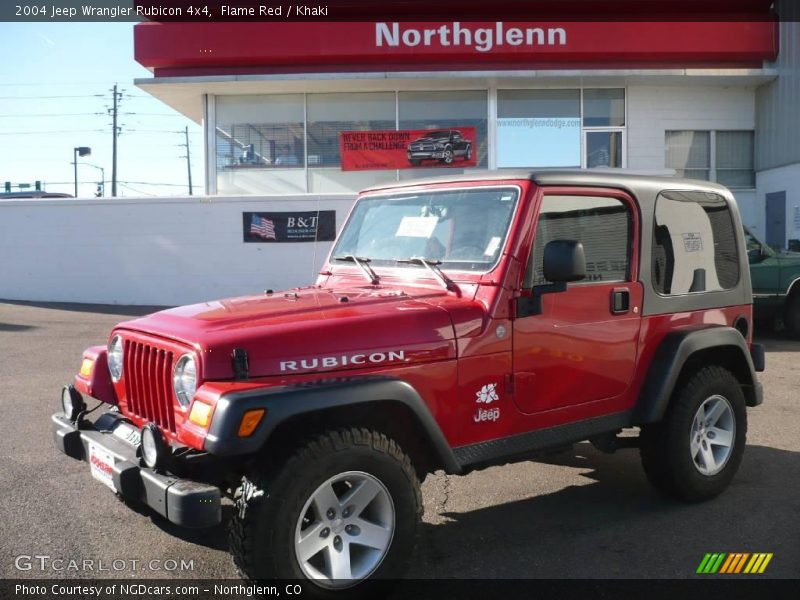 Flame Red / Khaki 2004 Jeep Wrangler Rubicon 4x4