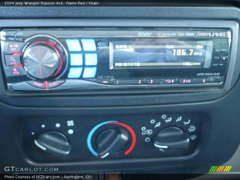 Flame Red / Khaki 2004 Jeep Wrangler Rubicon 4x4