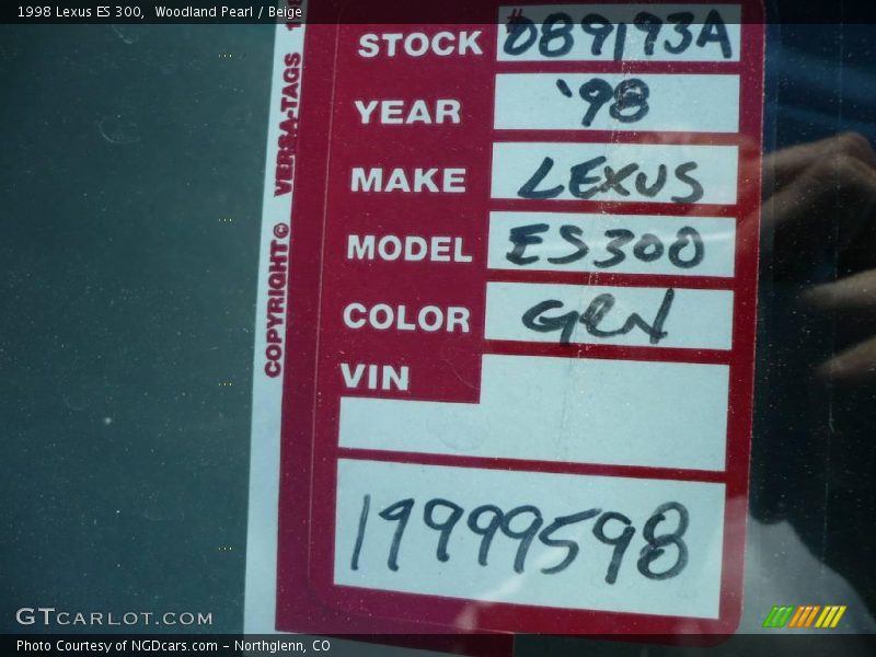 Woodland Pearl / Beige 1998 Lexus ES 300